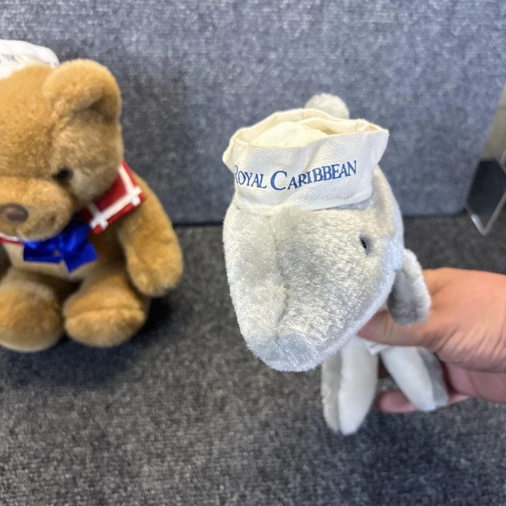 Lot of 2 Stuffed Royal Carribean Stuffed Animals~Dolphin and Bear